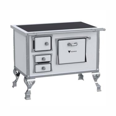 Imagem de Fogão a Lenha N° 02 Premium GII Branco Chapa Vitrocerâmica Saída Direita sem Tampa - Venax