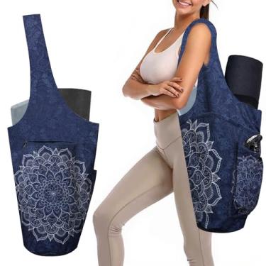 Imagem de saniwu Bolsas Para Tapete De Ioga Mulheres, Material Durável, Com Bolso À Prova D'Água, Alças Largas, Armazenamento, Bolsa Treino Pilates