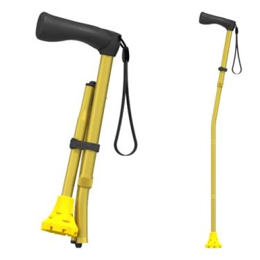 Imagem de Dynamo Bengala Dobrável Gostick - A Melhor Já Projetada Para Estabilidade E Equilíbrio, Ajustável, Resistente, Ideal Viagens, Estilosa Homens Mulheres (Amarela)