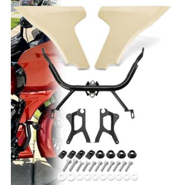 Imagem de MOTORFISH Painel De Carenagem Lateral Com Kit Suporte, Capa Spoiler Inferior Compatível Harley Touring Road Glide 2024-Up, Cvo 2023-Up, St 2024-Up (Sem Pintura)