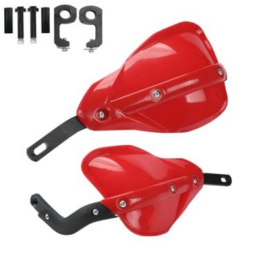 Imagem de Protetores de mão para bicicleta Dirt Bike Universal 7/20.3 cm e 1 1/20.3 cm Guidão Motocicleta Protetores de Mão para Dirt Bike Snowmobile Motocross Supermoto Scooter ATV Off Road (Vermelho)
