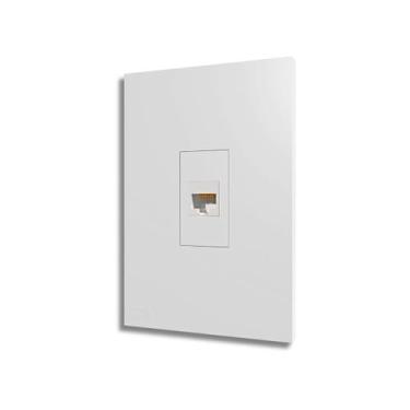Imagem de Conjunto Com Placa E Módulo RJ 45 CAT.5 Branca - B.Lux