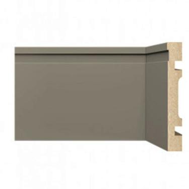 Imagem de Kit Rodapé de MDF 10 Barras Frisadas de 10cm x 2,40m Rende 24 Metros Moldufama Cinza Titanium