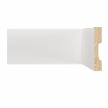Imagem de Kit Rodapé de MDF 10 Barras Frisadas de 10cm x 1,80m Rende 18 Metros Moldufama Branco