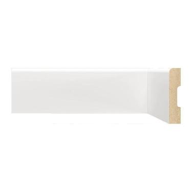 Imagem de Kit Rodapé de MDF 40 Barras Lisas de 7cm x 2,40m Rende 96 Metros Moldufama Branco