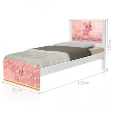 Imagem de Cama Solteiro Com Cabeceira Barcelona Pig