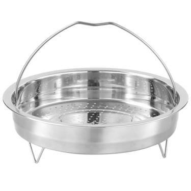 Imagem de Cesta De Vapor Aço Inoxidável, Metal Para Vegetais 8,6" Com Alça, Multifuncional, Encaixe Panela