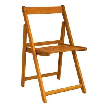 Imagem de Cadeira Dobravel De Madeira Caramelo 80X45X49 Cm - Marrom - Puglia