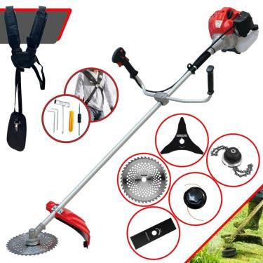Imagem de Roçadeira Lateral À Gasolina Anmax CG430P Motor 2T 43cc 2HP 9000rpm Alta Performance Roçadeira Completa Com Carretel de Nylon e Kit 4 Lâminas de Corte