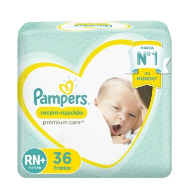 Imagem de Fraldas Pampers Recém Nascido Premium Care RN+ 36 Unidades