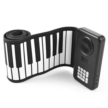 Imagem de CIADAZ Piano portátil com 88 teclas Piano eletrônico Piano ambiental dobrável de silicone para prática doméstica Piano eletrônico profissional sem alto-falante para iniciantes em viagens