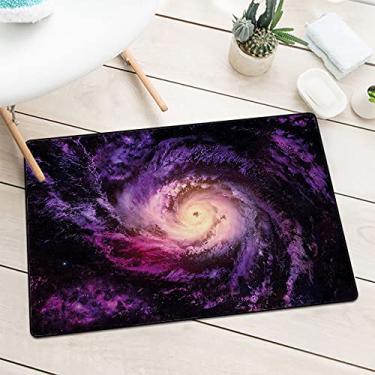 Imagem de Tapete de porta Galaxy durável, tapete de boas-vindas externo interno antiderrapante para entrada, tapete de baixo perfil para quintal, garagem, áreas de alto tráfego L 29,5 x C 39,4 polegadas, preto