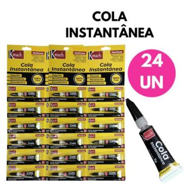 Imagem de 24 Un Super Cola Instantânea 3g Ultra Rápida Cartela Transparente Ades