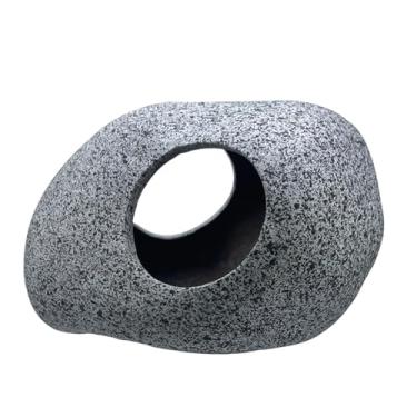 Imagem de ShengQuanHao Aquários Esconderijo Caverna Tubo de Raça Pedra Artificial Acessório Paisagismo Camarão Habitat Aquários Decoração Esconderijo, 8.3 Cm X 6.7 Cm X