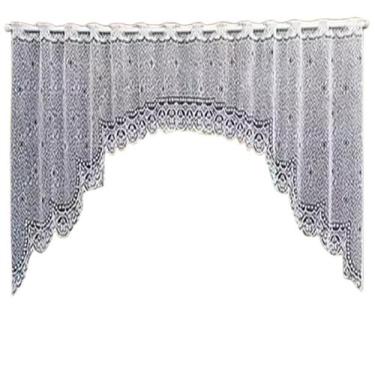 Imagem de Cortina Bando Renda Cascata Branca Lisa Cozinha - Cortilester