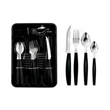 Imagem de Kit de Talheres Inox Canadá 25 Peças Faqueiro Colher Sopa Sobremesa Ga