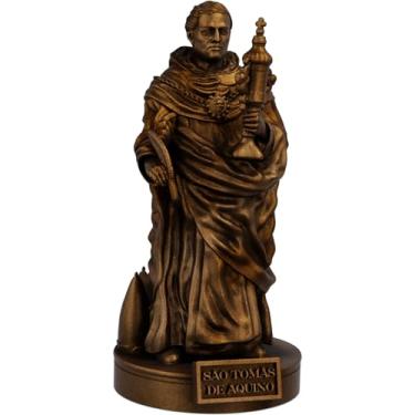 Imagem de Estátua São Tomás de Aquino - Filósofo e Teólogo Católico (Cor Cobre Antigo)