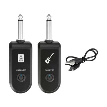 Imagem de KiBcsLic Transmissor E Receptor de Guitarra Adaptador de Microfone Profissional para Microfone Dinâmico Instrumentos Musicais Violinos Baixos, Conjunto Preto a