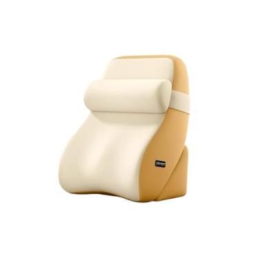 Imagem de XiaMenzcx Almofada de leitura ajustável, suporte de cintura, adequada para ler e assistir TV na cama, adolescentes e adultos, com fronha lavável (amarelo).