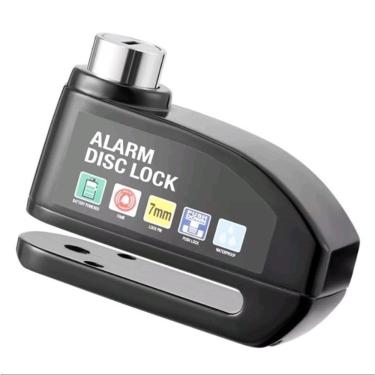 Imagem de Trava Antifurto Cadeado P- Moto Com Alarme Sonoro Freio Disco