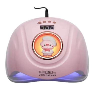 Imagem de Cabine De Unha Sun S8 Profissional 268w Para Unhas De Gel Led Uv Com Bichinho Bivolt Rosa