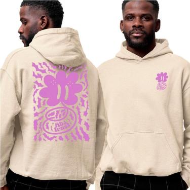 Imagem de Moletom Canguru Com Capuz‎ Urban Pink Flower Street Abstract-Unissex