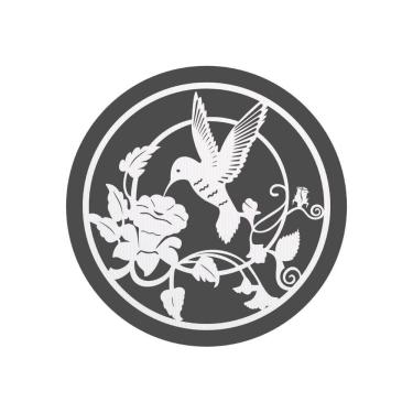 Imagem de Quadro Decorativo Branco Mdf Beija-Flor 40X20Cm