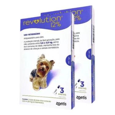 Imagem de 2 Revolution Antipulgas Cães Cão 2,6 A 5 Kg 6 Pipetas 12%
