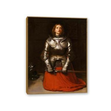 Imagem de John Everett Millais Impressão em tela Joana d'Arc Retrato Vintage Pré Rafaelita Impressão em tela para sala de estar quarto decoração de casa 90 x 70 cm (36 x 28 pol) Emoldurado