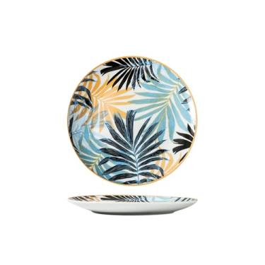 Imagem de Prato de sobremesa de cerâmica de arte bolo de frutas para restaurante de hotel - disco de 15 cm -D