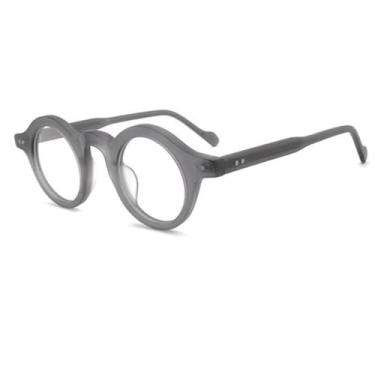Imagem de Armação de óculos redonda masculina e feminina casual com rebite (4)