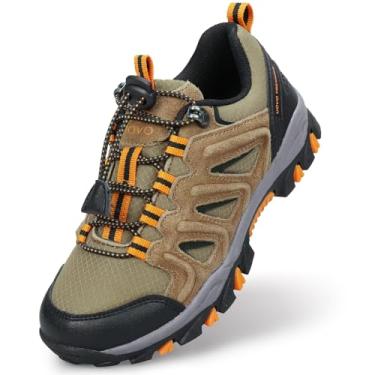 Imagem de UOVO Tênis de caminhada para meninos e meninas, à prova d'água, para corrida, trilha, moderno, respirável, leve, antiderrapante, ao ar livre (crianças pequenas/grandes), Camelo, 13.5 Little Kid