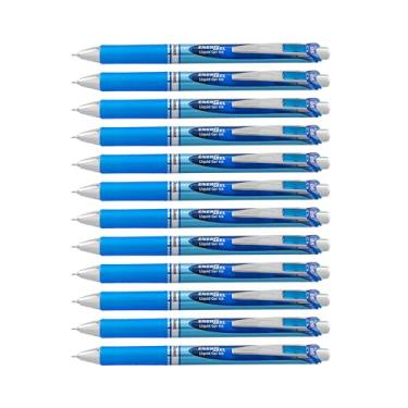 Imagem de Caneta de gel líquido retrátil de luxo RTX da Pentel EnerGel, Embalagem de 12, Azul, 0.5mm Needle