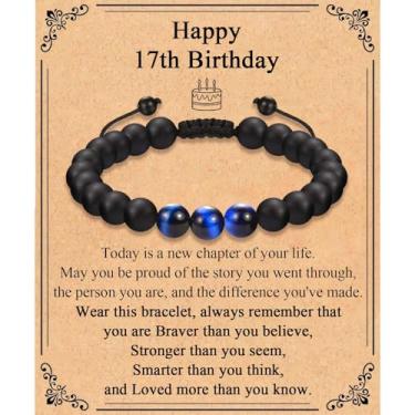 Imagem de Presentes de aniversário de 13º 16º 18º 21º 30º 40º 50º 60º aniversário para meninos homens ele, 11-21 30-60 anos menino homem homem presente aniversário pulseira para filho irmão neto sobrinho pai