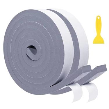 Imagem de Faixa de calafetação de janela 1 rolo de 1/2 '' W x 1/4 '' T Tira de vedação de espuma de alta densidade à prova de som Auto-adesivo Resistente à umidade para ar condicionado(13 Feet)