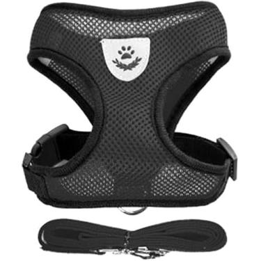 Imagem de Coleira Peitoral Para Cachorro Gato Colete Refletivo Guia (PRETO, G)