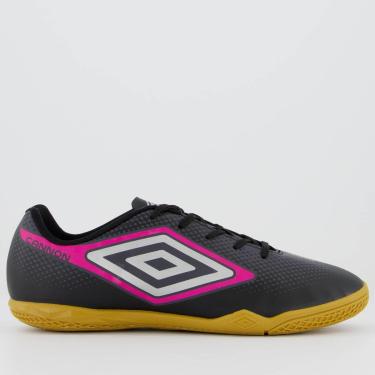 Imagem de Chuteira Umbro Cannon Futsal Preta e Rosa 43