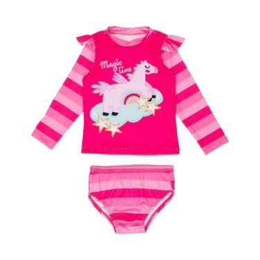 Imagem de Roupa Praia Bebe Infantil Conjunto Praia Menina Proteção Uv - Fofotinh