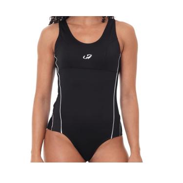 Imagem de Maiô Helanca Com Detalhes para Natação e Hidroginástica, Hammerhead, Preto/Preto/Branco, GG