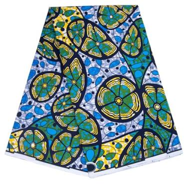 Imagem de ANNINGWAX Tecido africano 100% algodão Ankara Wax Print Tecido 6 jardas pano para vestido de festa