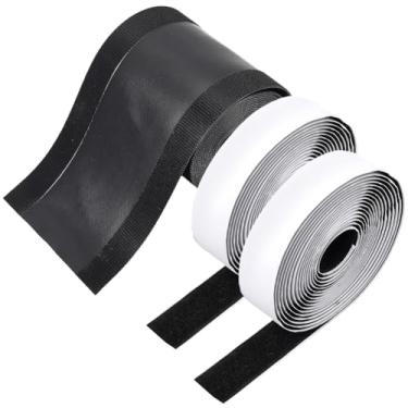 Imagem de GORGECRAFT Capa de cabo de carpete preto de 3 rolos de 29,5 metros fita de fixação de toque de poliéster de nylon protetor de fixação de cabo de gerenciamento de aderência com fita adesiva para