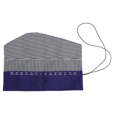 Imagem de Organizador de rolamento de gancho de crochê portátil Roll Up Tilitt Holder Case dobrando bolsa de armazenamento de pano oxford para acessórios de tricô Crafting de viagem em casa (Roxo)
