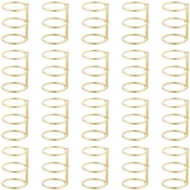 Imagem de CRASPIRE Pacote com 20 3 anéis de fichário de folhas soltas ouro metal 1,57 x 1,2 polegadas Snap Split projetos de livros articulados achando acessórios para caderno álbum de fotos encadernação