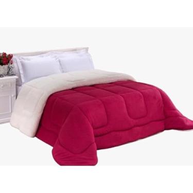 Imagem de Coberdrom Casal Queen Dupla Face Sherpa Pele de Carneiro – Edredom e Cobertor em Um Só, Macio e Aconchegante(Pink)