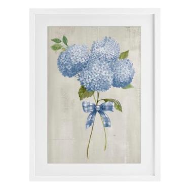 Imagem de Stupell Industries Hortênsia amarrada com um laço impressão emoldurada branca sob vidro design por Nan, 20 x 14