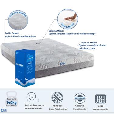 Imagem de Colchão Umaflex Fit Visco Enrolado na caixa  Casal 138x188x25