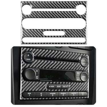 Imagem de Adesivo de acabamento de quadro de painel de rádio de carro CD Player capa decorativa compatível com Ford Mustang GT Shelby 2005 2006 2007 2008 2009 acessórios decalques de fibra de carbono