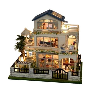 Imagem de Rrlihjgu Kit De Montagem De Casa Em Miniatura - Kit De Construção De Casa Miniatura Em 3D Com LED Para Adolescentes - Decoração Para, Brinquedos De Faz De Conta Para Família, Crianças
