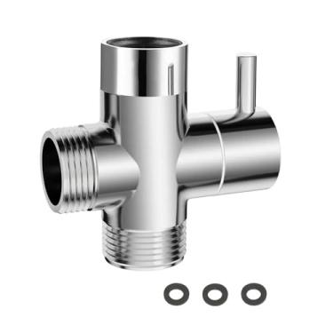 Imagem de Válvula de desvio de chuveiro de 3 vias, conexão adaptador de latão de 1/5.1 cm para divisor de braço de chuveiro de banho