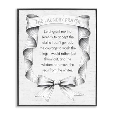 Imagem de Stupell Industries Fita vintage para lavanderia oração preta emoldurada giclée design de arte por Lettered and Fored, 20 x 16